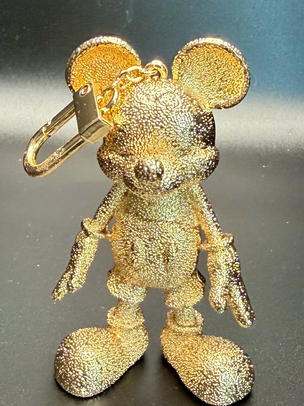 Disney Baublebar Gold Textured Mickey Mouse Keychain
